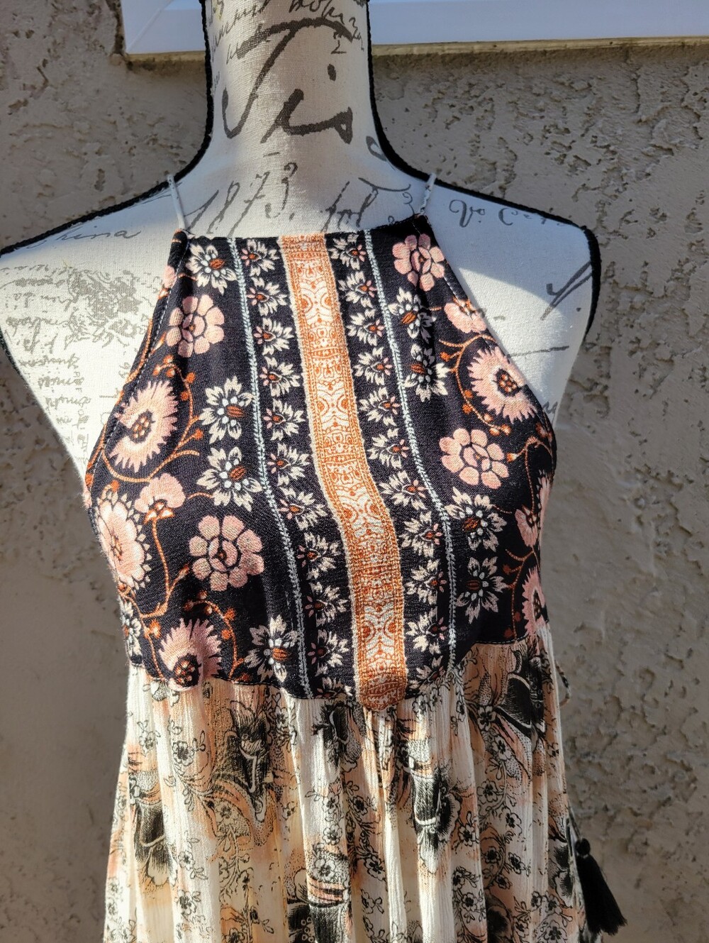 Free People Casablanca Halter Slip Dress Boho Festival Hippie Backless Size XS - Picture 3 of 11